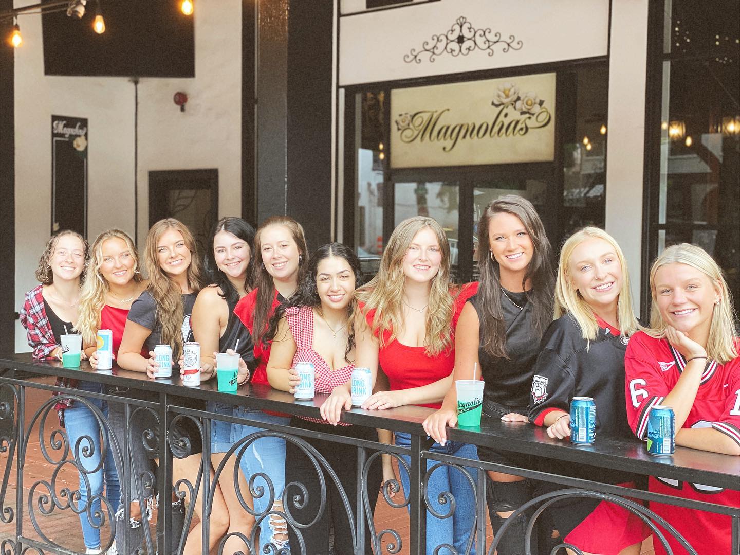 friends tailgating at Magnolias in Athens