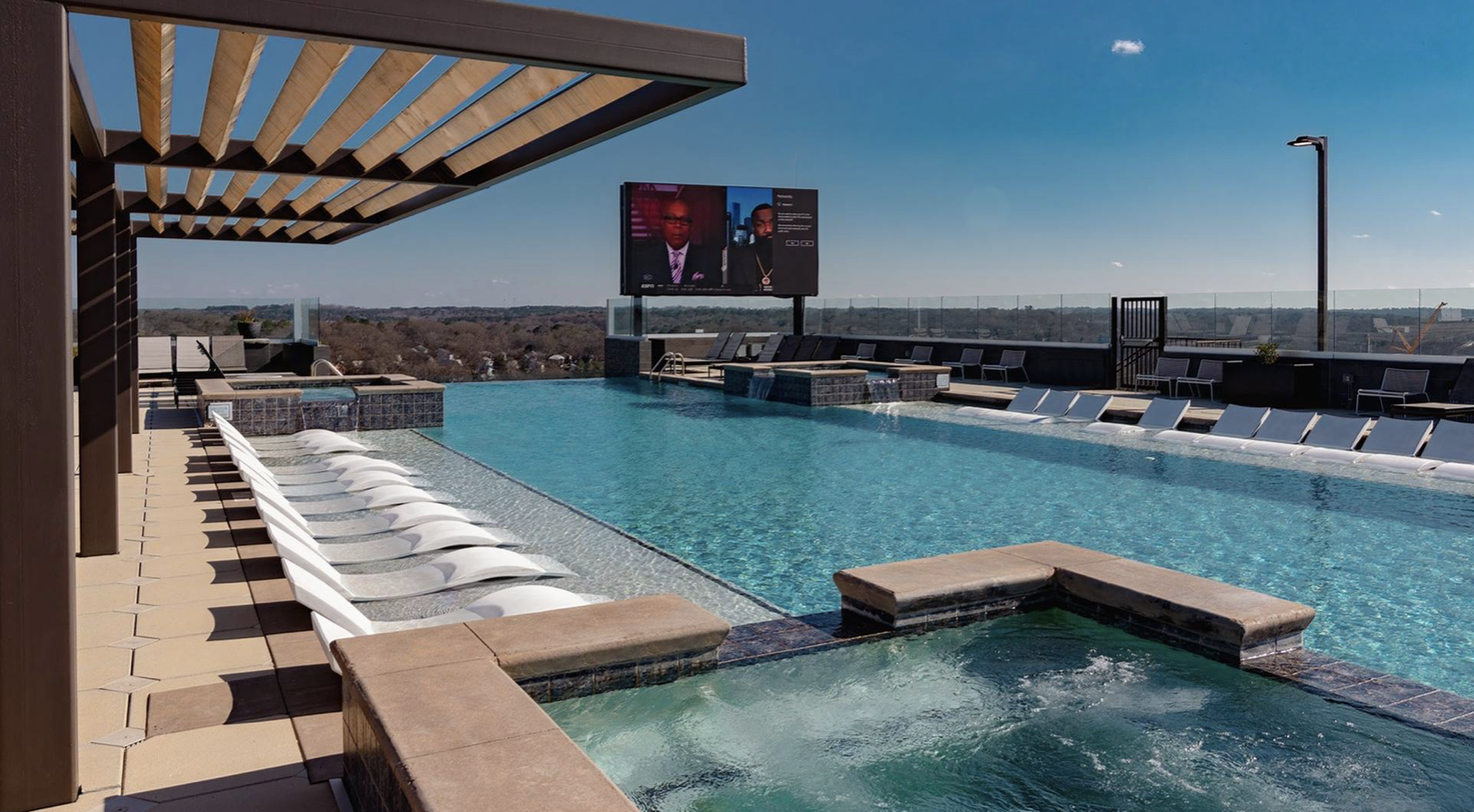 The Standard student apartment in downtown Athens, GA near UGA with rooftop pool deck. 