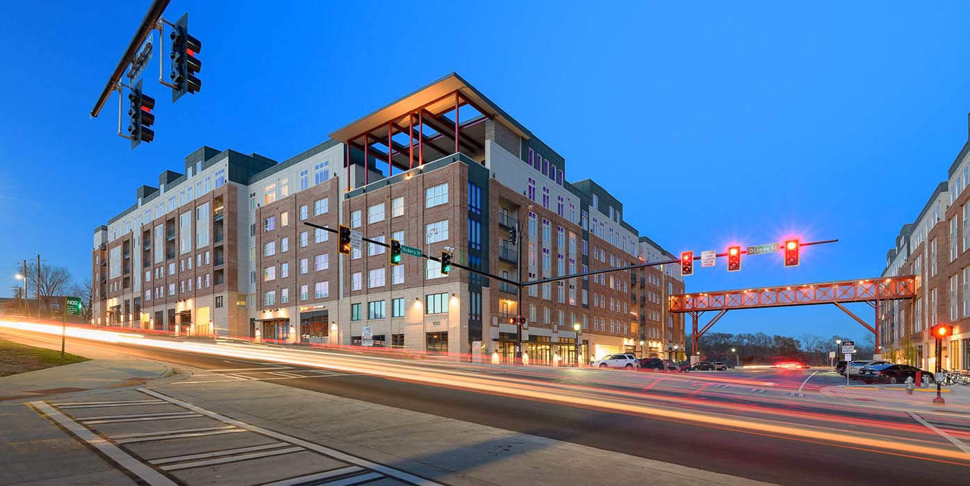 The Mark student apartment in downtown Athens, GA near UGA with rooftop pool deck. 