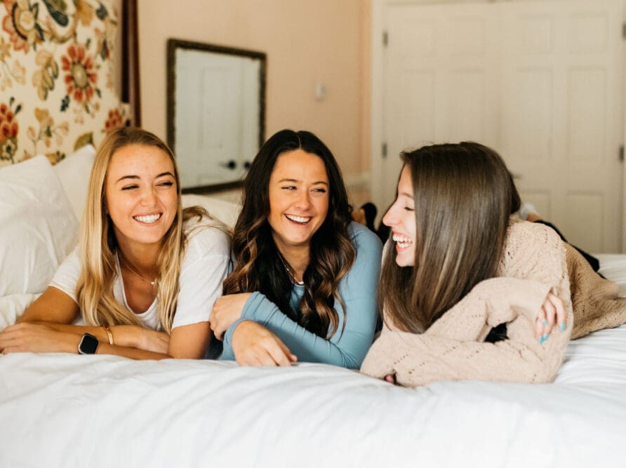 UGA Students and roommates hanging out in their apartment in Athens.