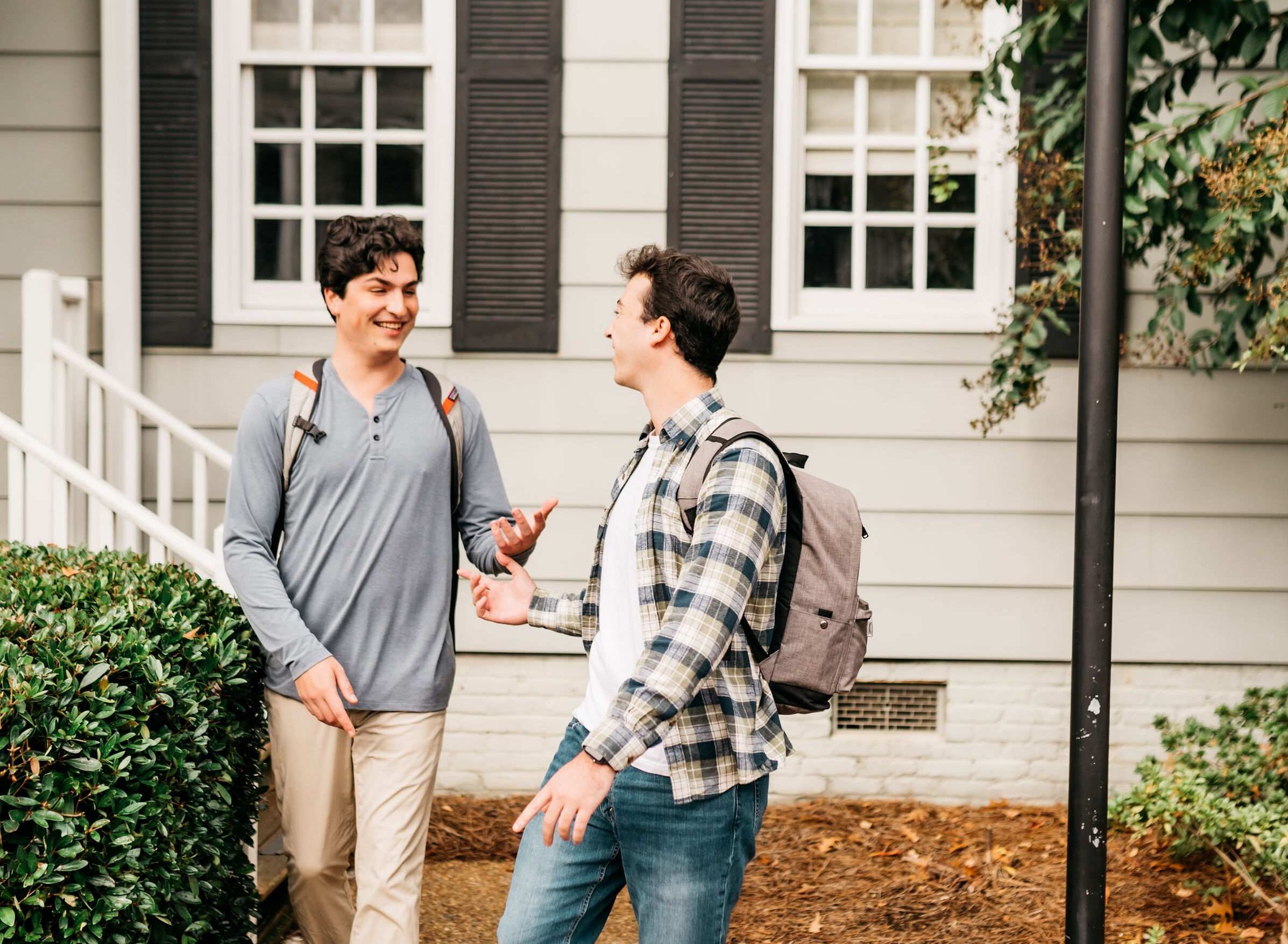 Two UGA students looking to tour a student housing apartment in Athens