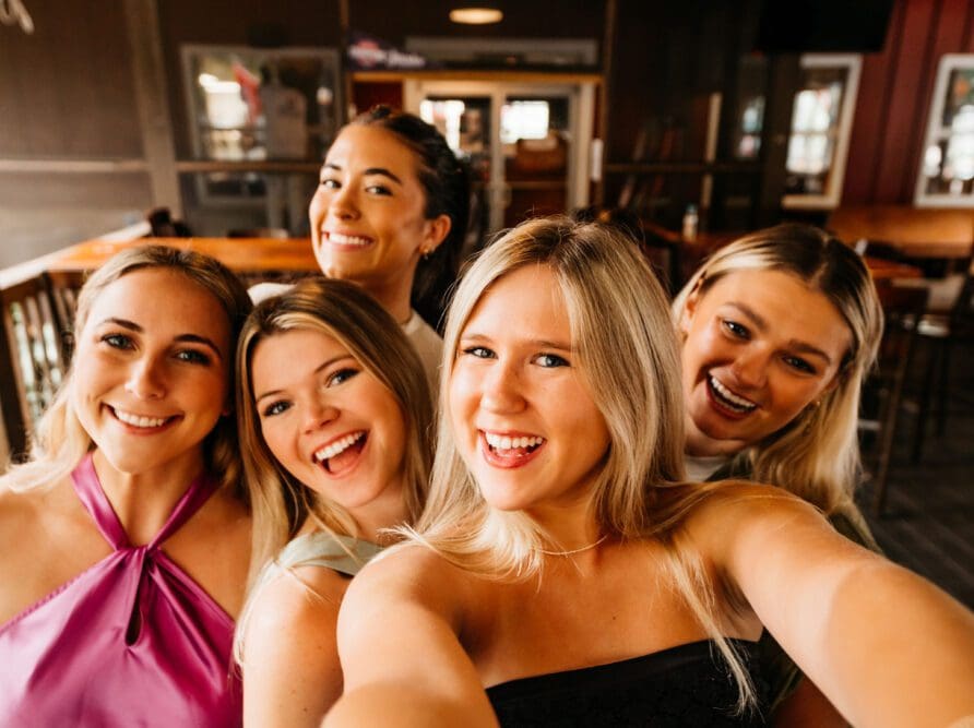friends taking a selfie in Athens