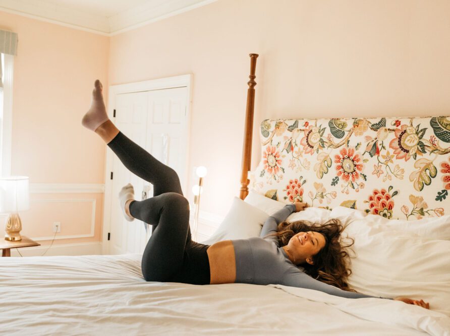 girl on bed at rambler athens