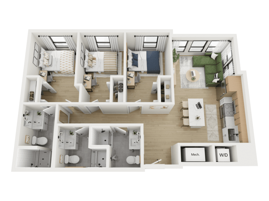 The Newton 3x3 Floor Plan