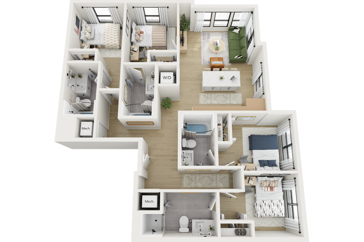 The Dougherty 4x4 Floor Plan 