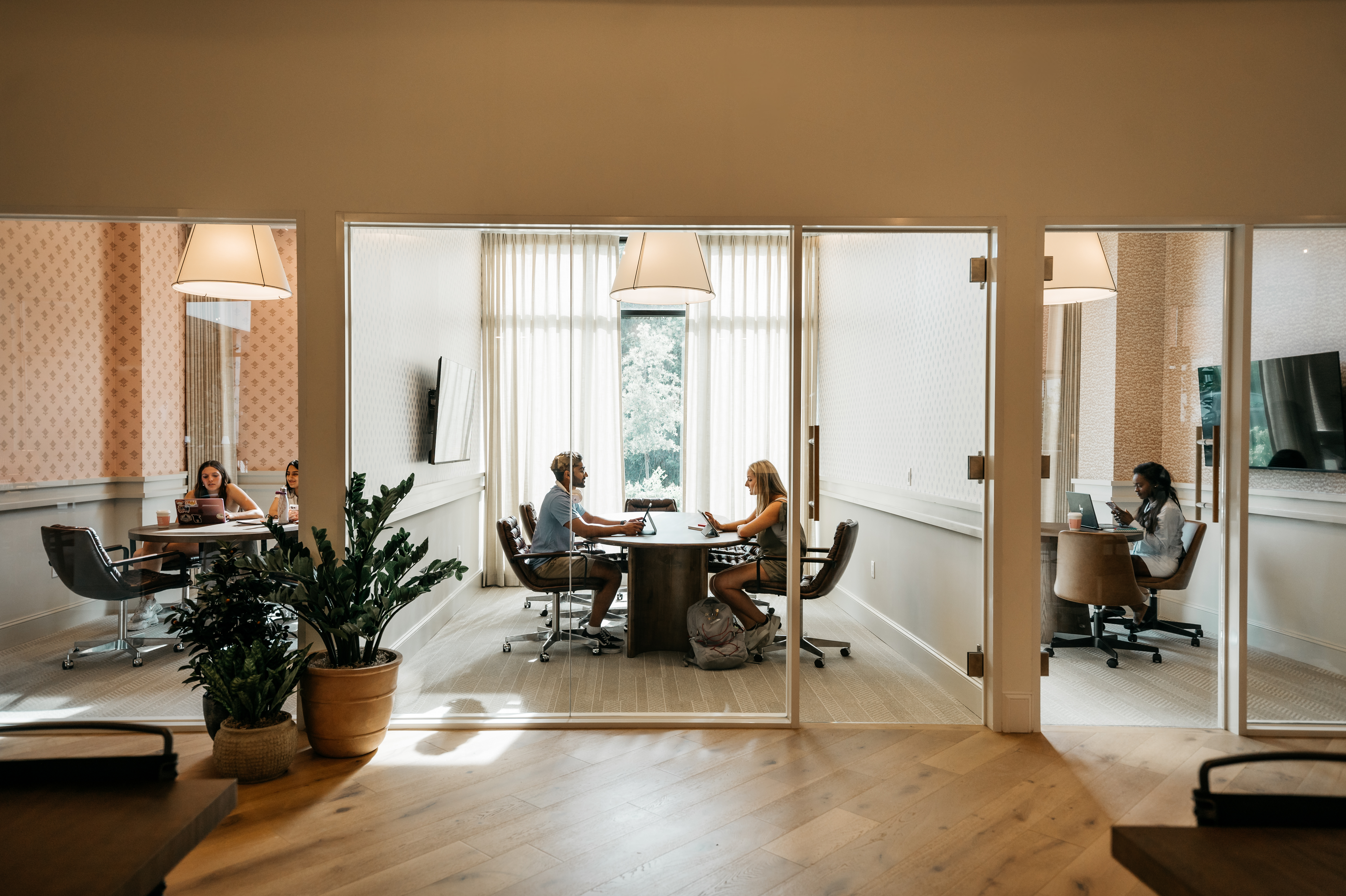 two students studying on study floor at Rambler Athens