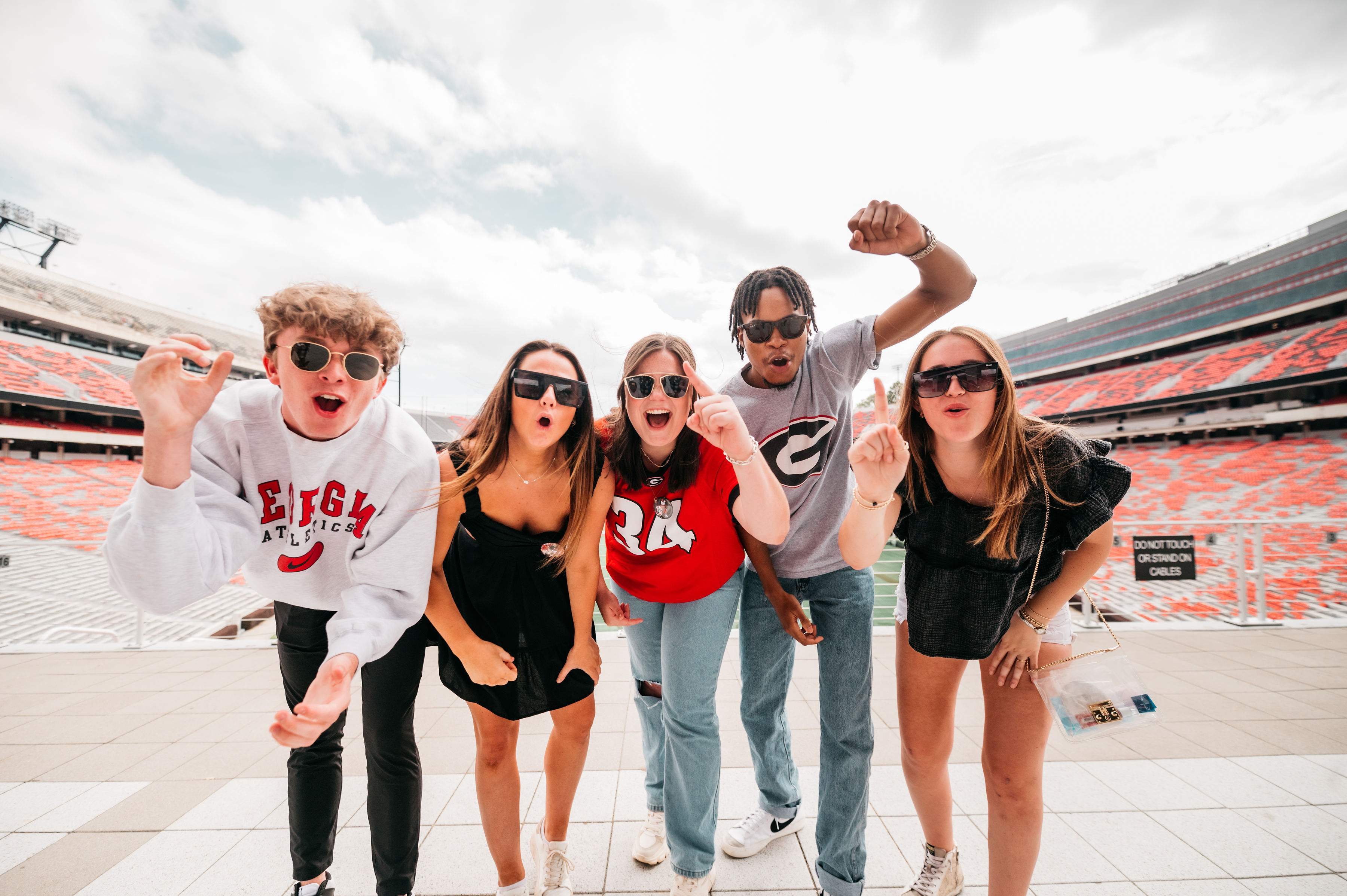 Students cheering at UGA stadium